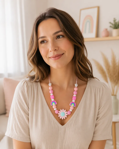 Collar de lactancia rosa flor