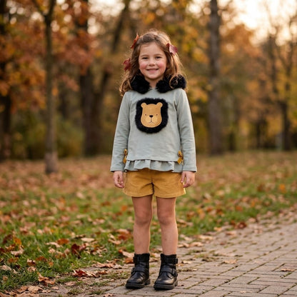 Sudadera + short de niña León - Basmarti