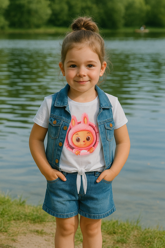 Conjunto niña con camisa y short en fucsia- Pronta Moda