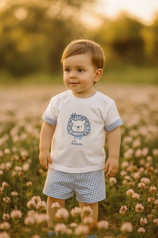 Conjunto niño camiseta León azul - Coco Acqua 2025