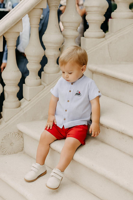 Conjunto bebé niño con camisa rayas - Coco Acqua 2025