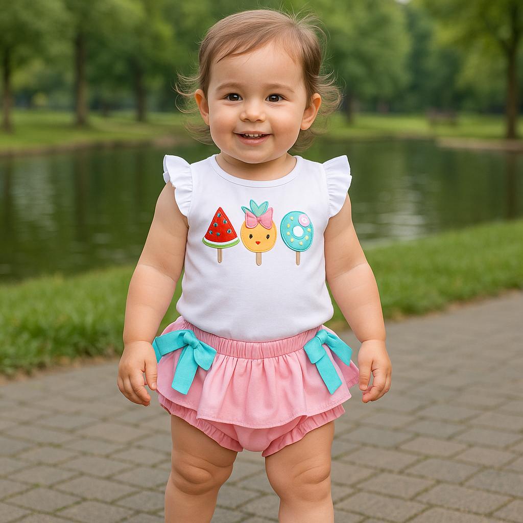 Conjunto sandía y piña de Bebé Niña