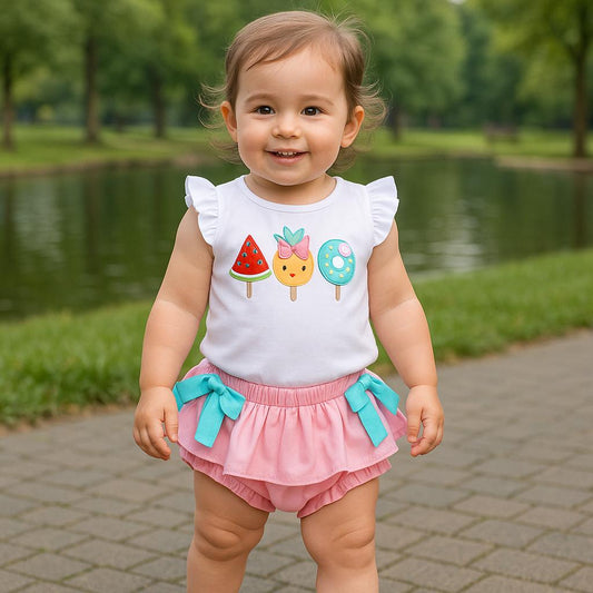 Conjunto sandía y piña de Bebé Niña
