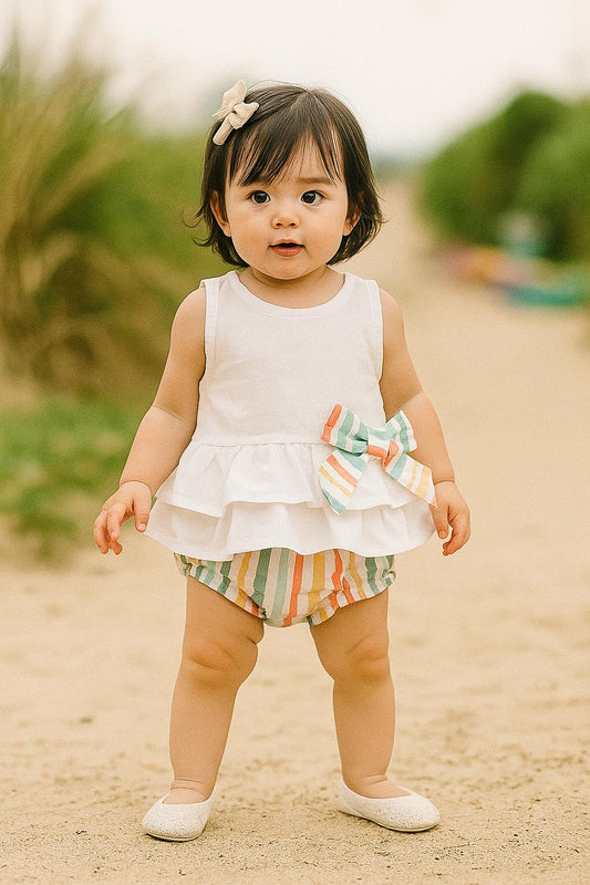 Blusa + braguita de bebé niña - Primavera verano 2024 Coco Acqua