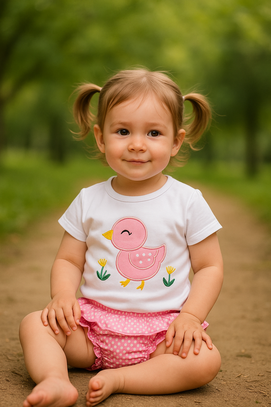 Conjunto patito de baño para niña bebé