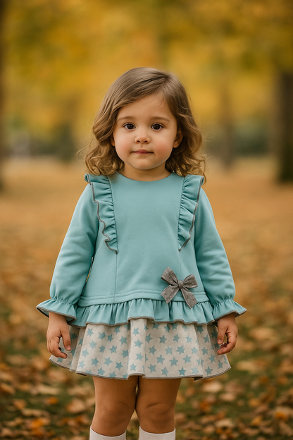 vestido niña bebé en turquesa - Cuka invierno 2024