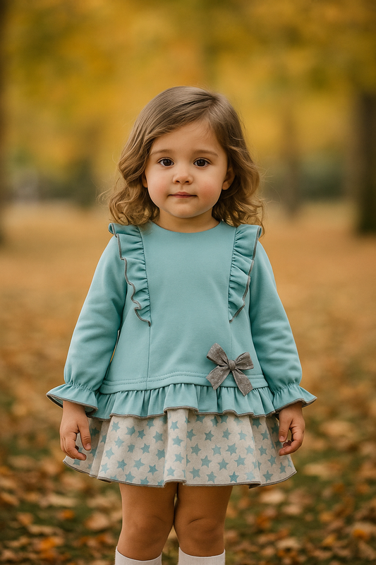 vestido niña bebé en turquesa - Cuka invierno 2024