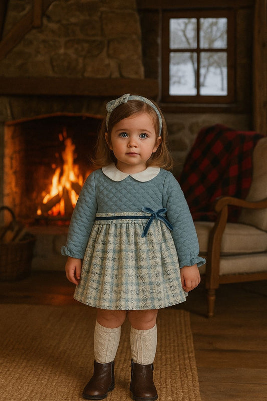 Vestido niña bebé en tonos azules - Basmarti invierno 2024