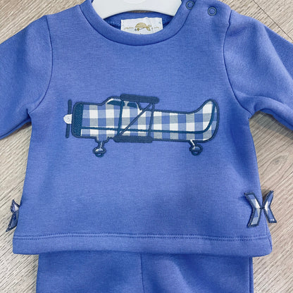 Chandal bebé niño de felpa avión - Pequeños Piratas