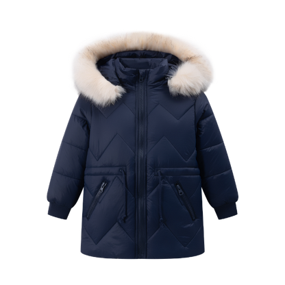 Abrigo tipo plumas - Frontal - Moda Infantil Chicle