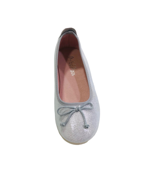 Bailarinas color plata de niñas - Frontal - Moda Infantil Chicle