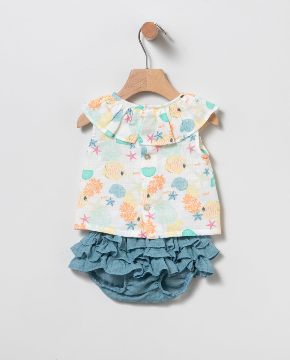 Bloomer + blusa de bebé - Coco Acqua - Detalle 1 - Moda Infantil Chicle