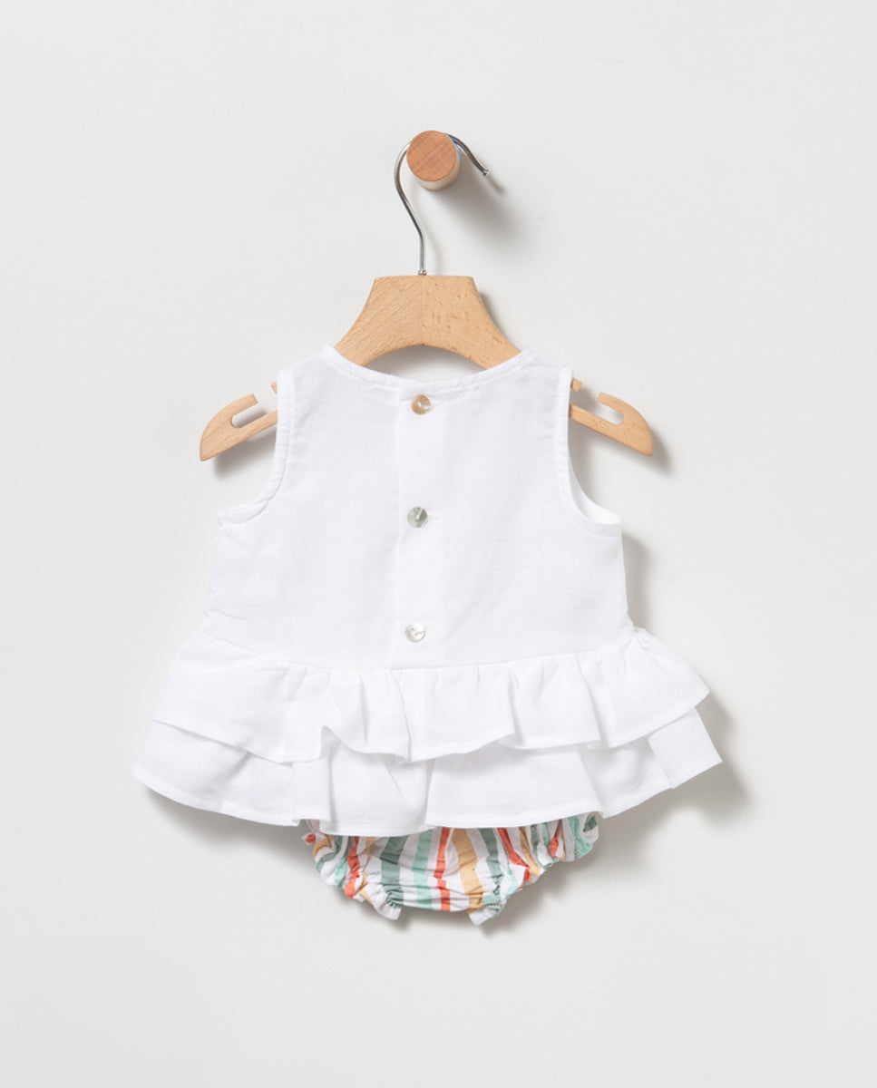 Blusa + braguita de bebé niña - Primavera verano 2024 Coco Acqua - Detalle 1 - Moda Infantil Chicle