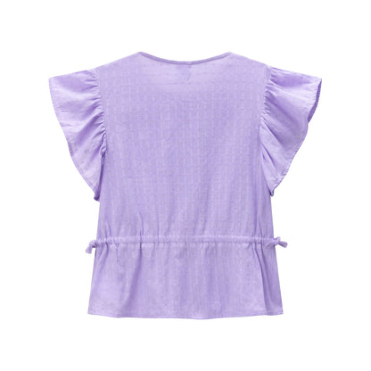 Blusón de niña en morado en color morado - Newness - Detalle 1 - Moda Infantil Chicle