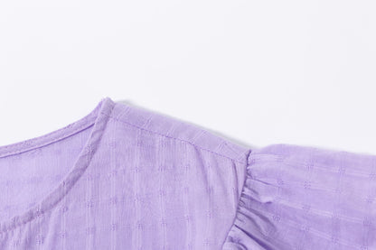 Blusón de niña en morado en color morado - Newness - Detalle 3 - Moda Infantil Chicle