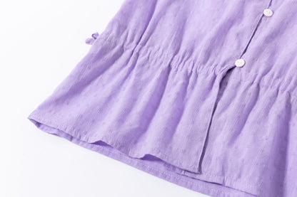 Blusón de niña en morado en color morado - Newness - Detalle 5 - Moda Infantil Chicle
