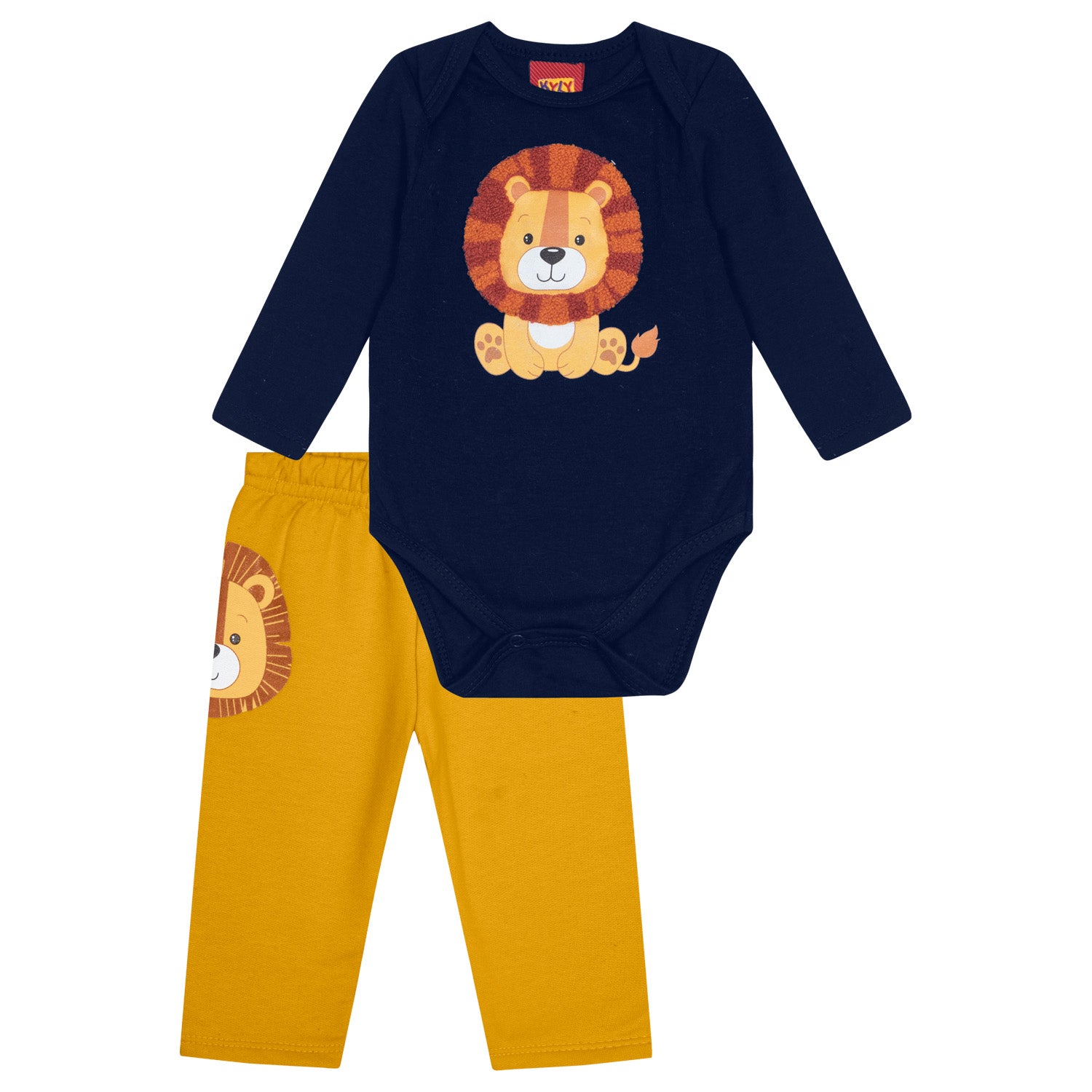 Body niño con dibujo león y pantalón de chándal - Kyly invierno 2024 - Frontal - Moda Infantil Chicle