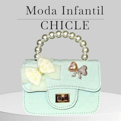 Bolso de niña en color verde. - Frontal - Moda Infantil Chicle