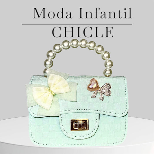 Bolso de niña en color verde. - Frontal - Moda Infantil Chicle