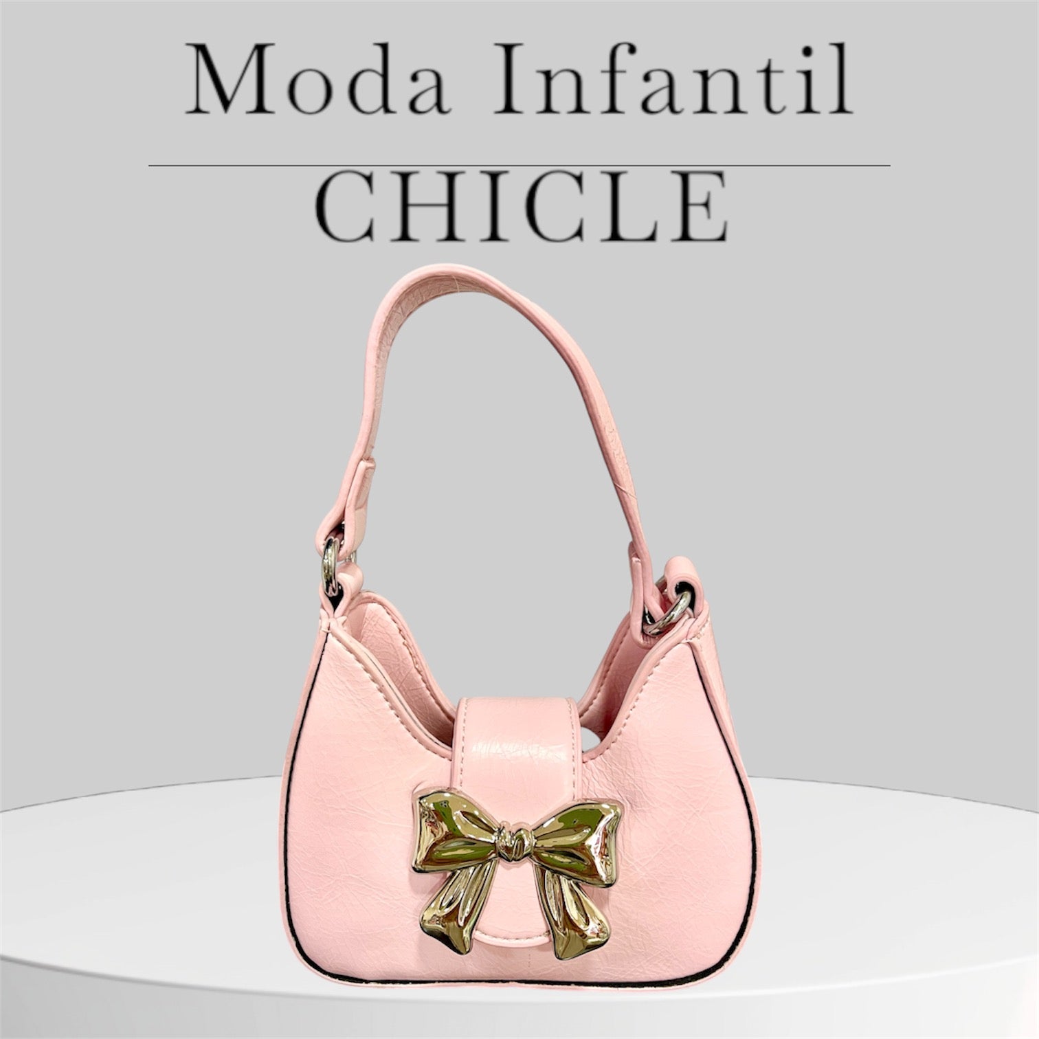 Bolso de niña en rosa, con lazo - Detalle 3 - Moda Infantil Chicle