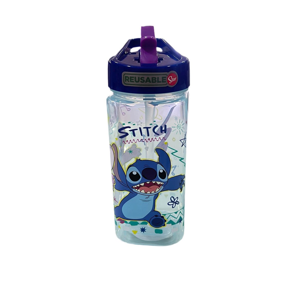 Botella agua Square Stitch Drawing - - Frontal - Moda Infantil Chicle