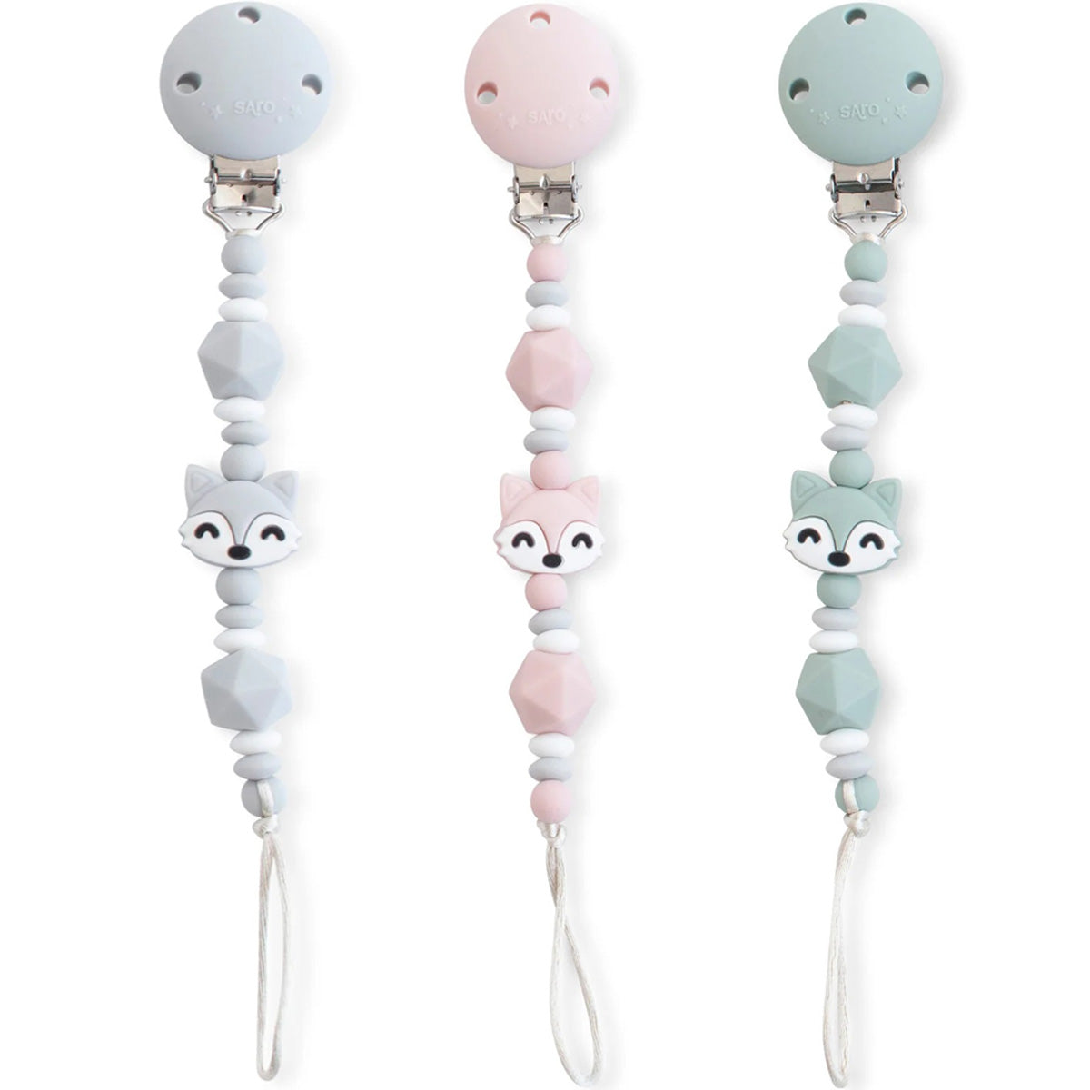 Cadenas chupetes de silicona - Saro - Frontal - Moda Infantil Chicle
