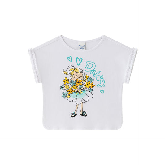 Camiseta de niña con estampado - Newness 2024 - Frontal - Moda Infantil Chicle