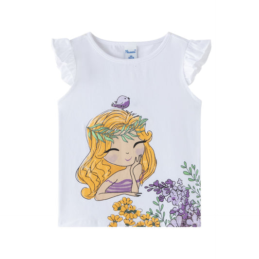 Camiseta de niña de algodón de primavera verano es Newness - Frontal - Moda Infantil Chicle