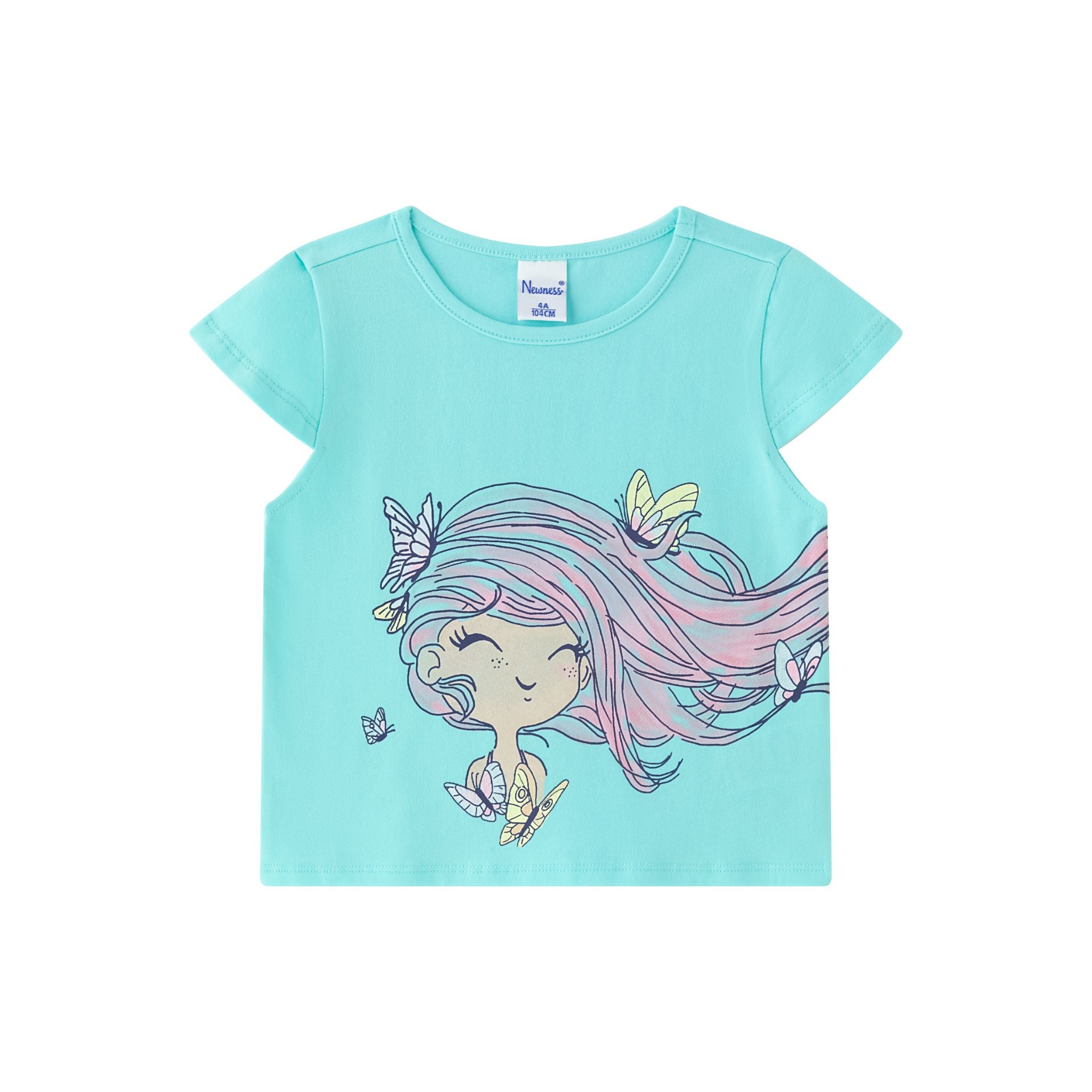 Camiseta de niña de manga corta - Newness 2024 - Frontal - Moda Infantil Chicle