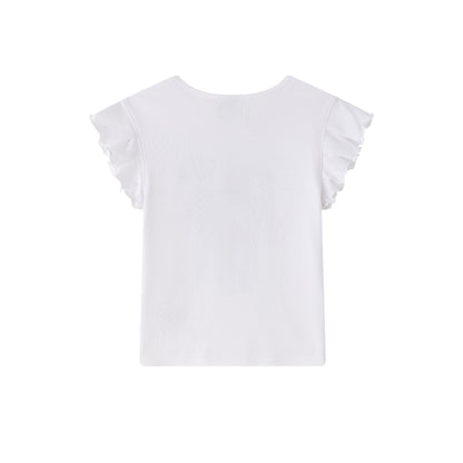 Camiseta de niña en blanco - Newness - Detalle 1 - Moda Infantil Chicle