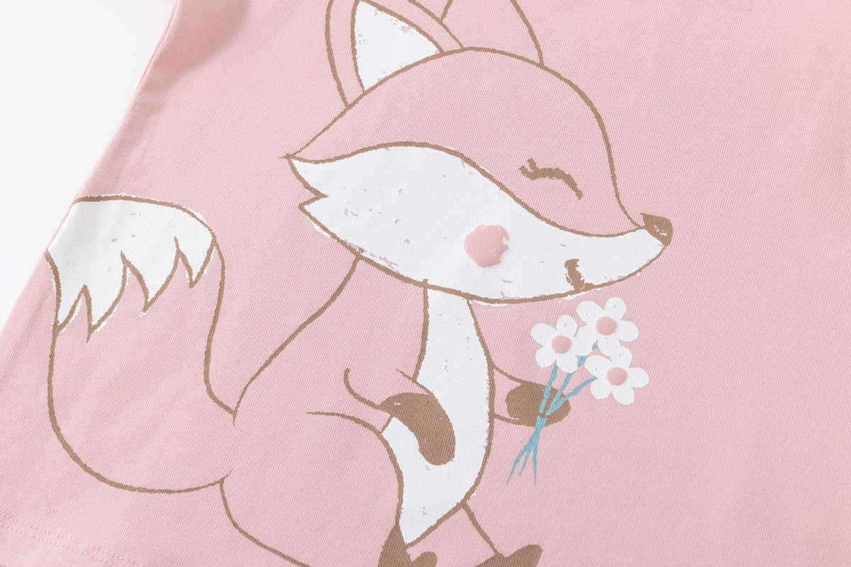 Camiseta ni�a rosa con zorrito con flores - Newness - Detalle 4 - Moda Infantil Chicle