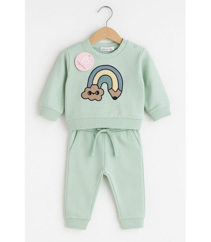 Chandal beb� verde menta - Frontal - Moda Infantil Chicle