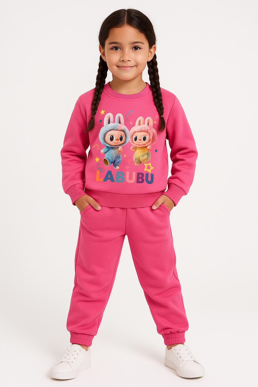Chandal de Labubu en fucsia - Pronta moda - Frontal - Moda Infantil Chicle