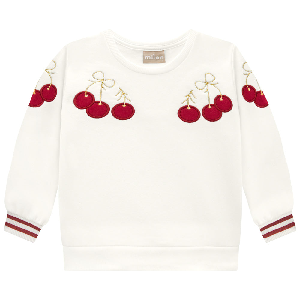 Chandal niña con cerezas- Kyly invierno 2024 - Detalle 1 - Moda Infantil Chicle