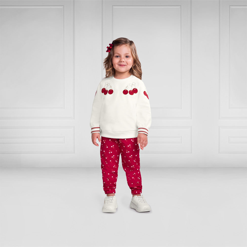 Chandal niña con cerezas- Kyly invierno 2024 - Detalle 3 - Moda Infantil Chicle