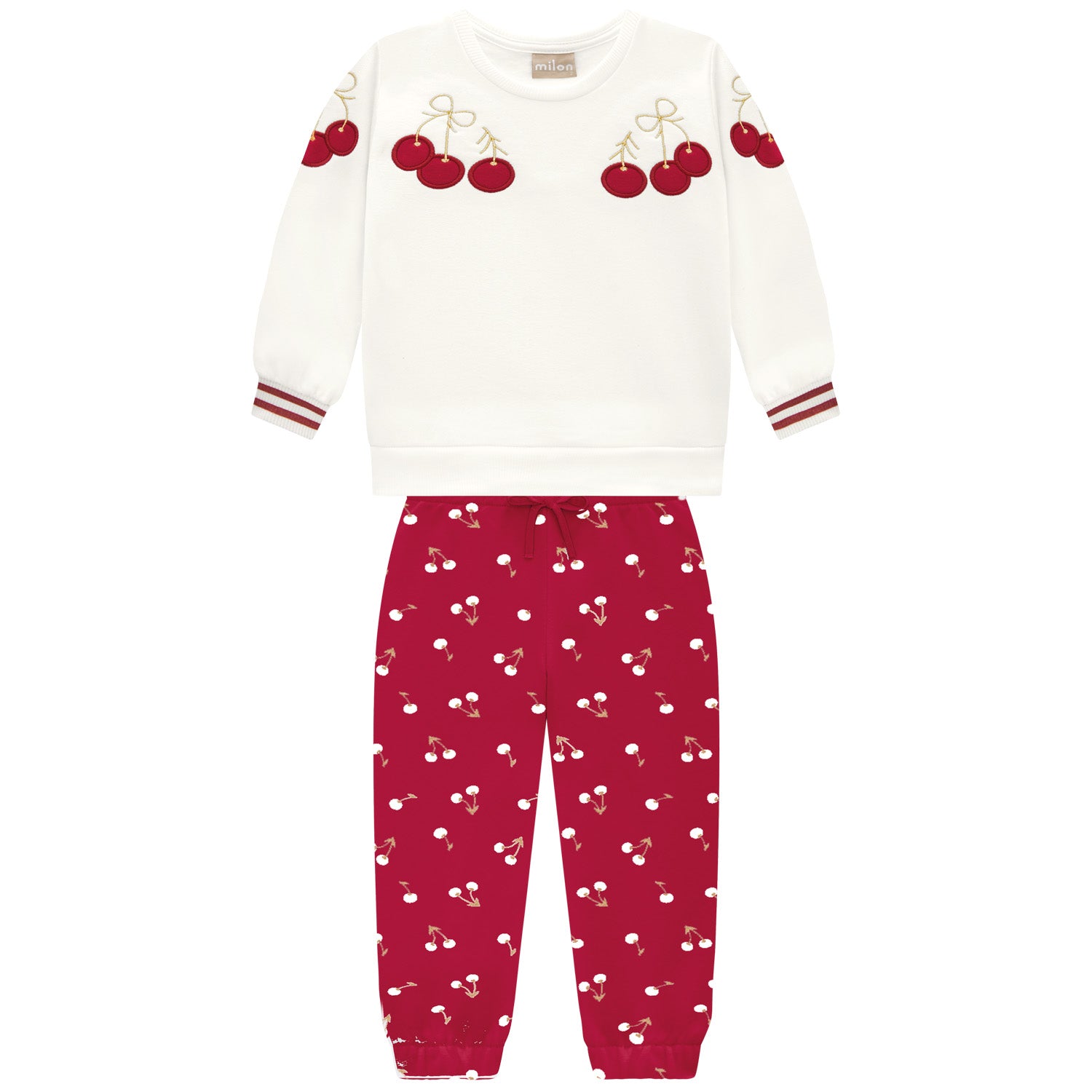 Chandal niña con cerezas- Kyly invierno 2024 - Frontal - Moda Infantil Chicle