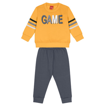 Chándal niño color mostaza - Kyly invierno 2024 - Frontal - Moda Infantil Chicle