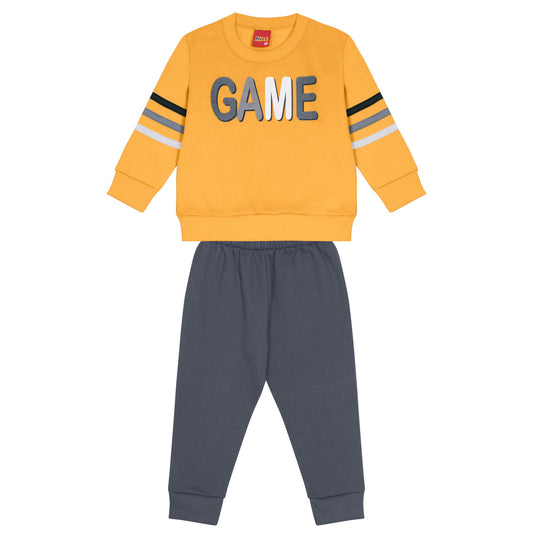 Chándal niño color mostaza - Kyly invierno 2024 - Frontal - Moda Infantil Chicle