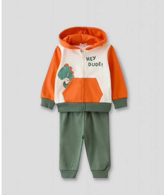 Chándal niño con chaqueta con cremallera - Street Monkey - Frontal - Moda Infantil Chicle