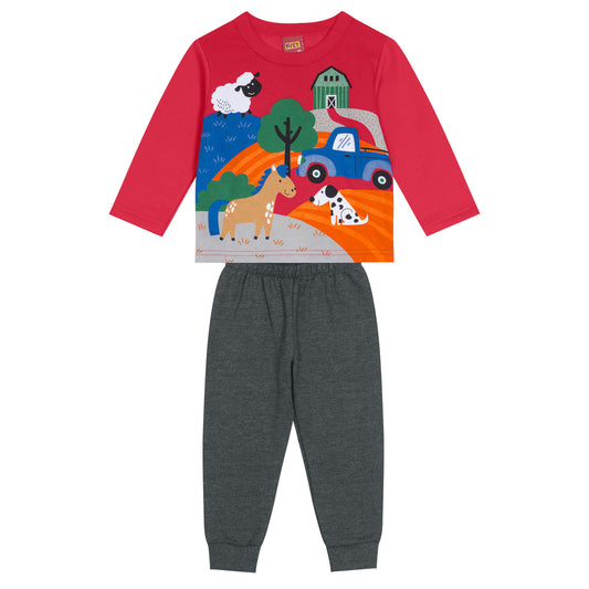 Chándal niño con dibujos divertidos - Kyly invierno 2024 - Frontal - Moda Infantil Chicle