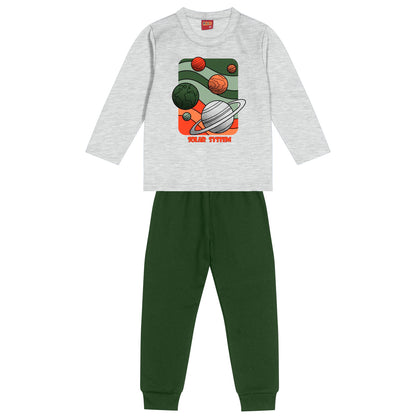 Chándal niño en color gris y verde - Kyly invierno 2024 - Frontal - Moda Infantil Chicle