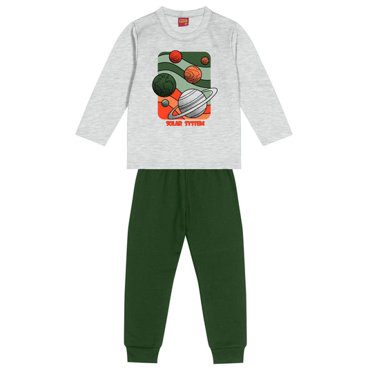 Chándal niño en color gris y verde - Kyly invierno 2024 - Frontal - Moda Infantil Chicle