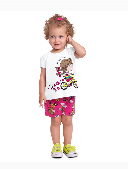 Chandal verano de niña de Kyly 2024 - Frontal - Moda Infantil Chicle