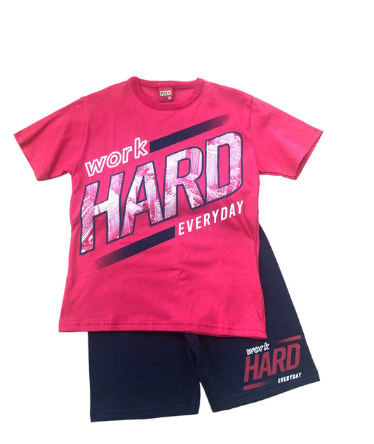 Chándal verano de niño en color rojo - Kyly - Frontal - Moda Infantil Chicle
