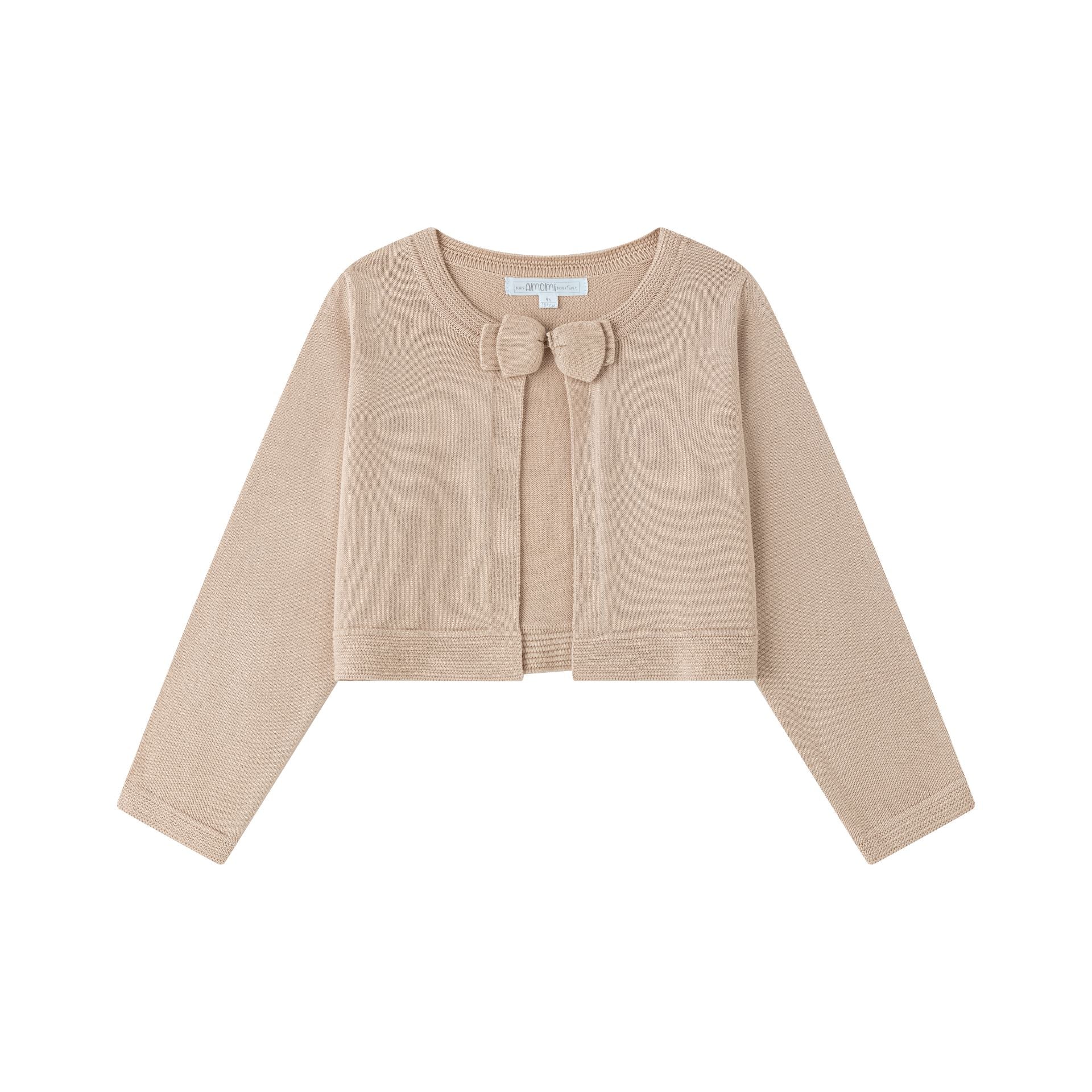 Chaqueta niña en color camel - Frontal - Moda Infantil Chicle