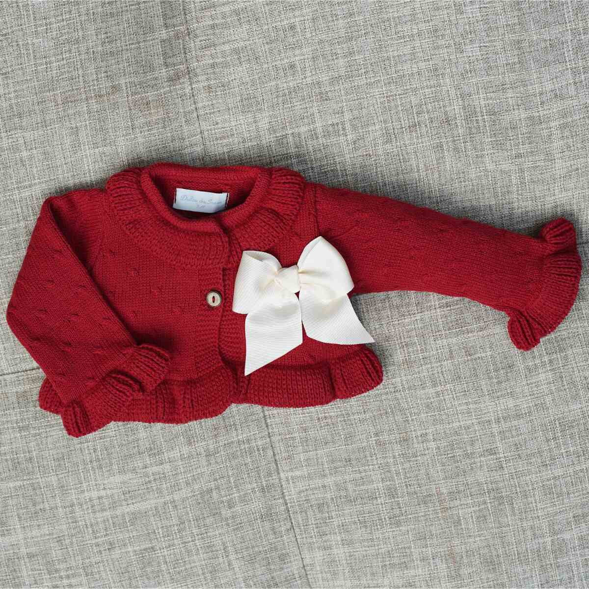 Chaqueta Nudos Guinda Con Lazo Gross- Dulce de Fresas - Detalle 1 - Moda Infantil Chicle