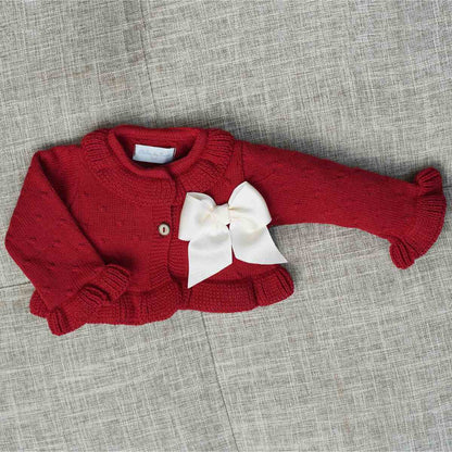 Chaqueta Nudos Guinda Con Lazo Gross- Dulce de Fresas - Detalle 1 - Moda Infantil Chicle