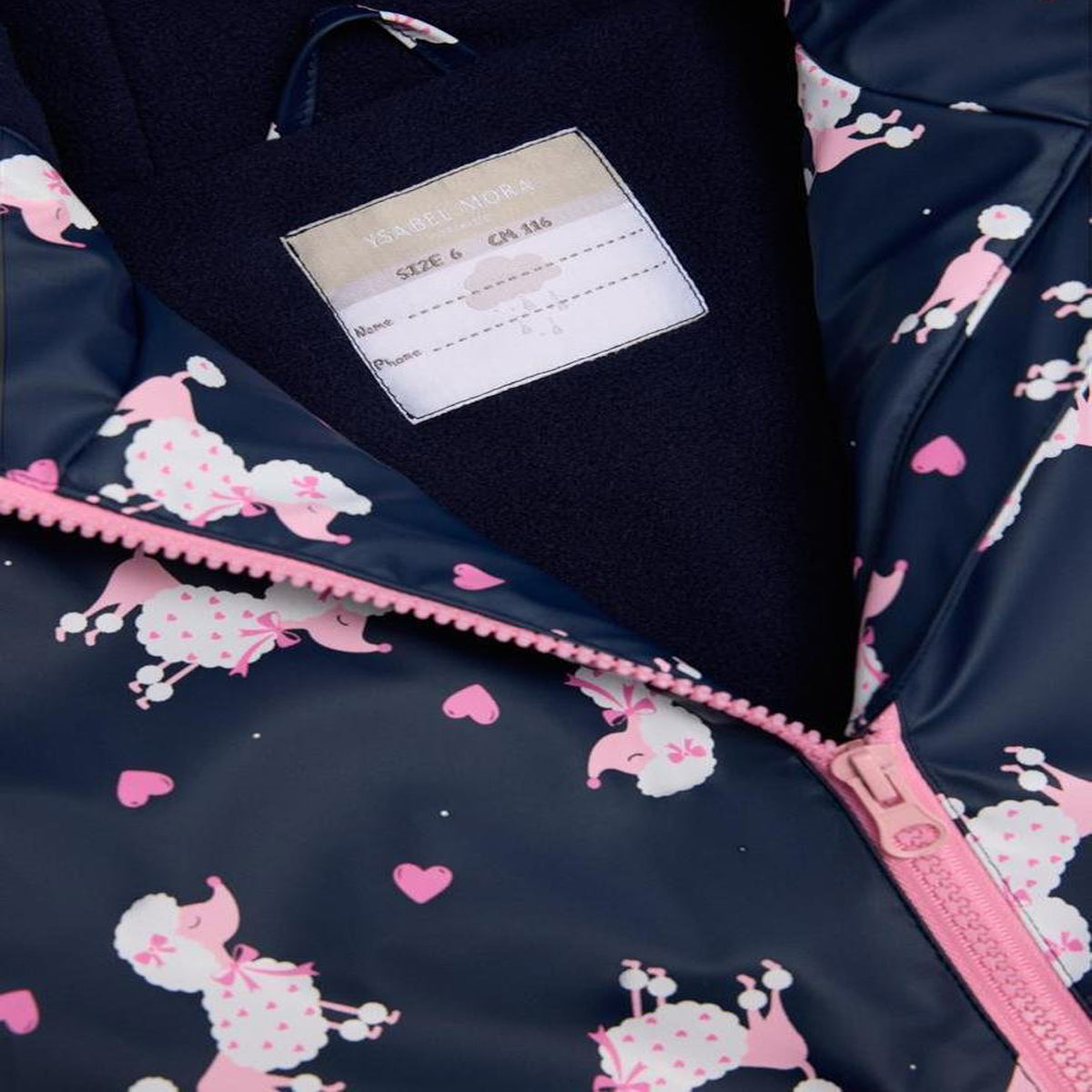 Chubasquero azul de ni�a caniche  - Isabel Mora - Detalle 1 - Moda Infantil Chicle