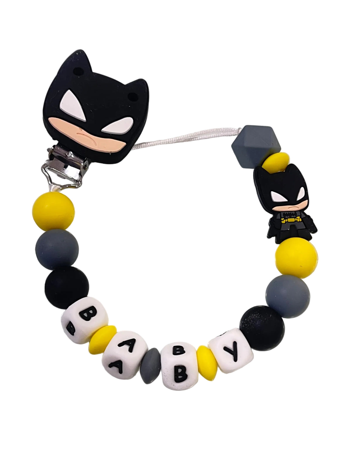 Clip para chupete personalizado de Batman - Frontal - Moda Infantil Chicle