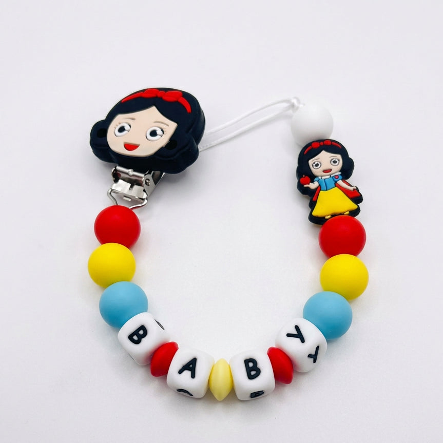 Clip para chupete personalizado de Blancanieves - Frontal - Moda Infantil Chicle